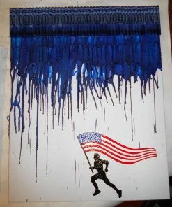 OnceUponACrayon Running For America Melted Crayon Painting