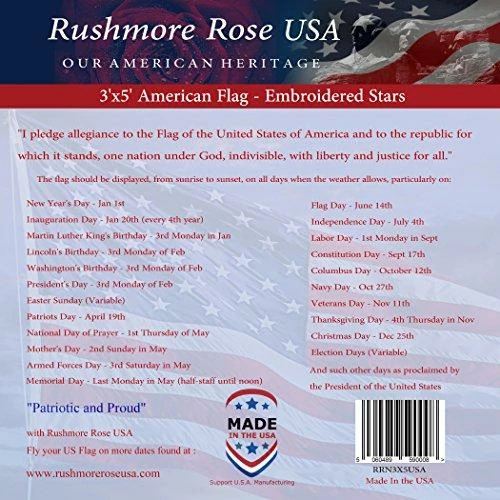 Rushmore Rose USA American Flag - Made In USA. Premium 3x5 US Flags. Embroidered Stars And Stripes - American Flags Made In America 8 Rushmore Rose USA American Flag - Made In USA. Premium 3x5 US Flags. Embroidered Stars And Stripes - American Flags Made In America