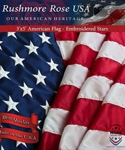 Rushmore Rose USA American Flag - Made In USA. Premium 3x5 US Flags. Embroidered Stars And Stripes - American Flags Made In America 22 Rushmore Rose USA American Flag - Made In USA. Premium 3x5 US Flags. Embroidered Stars And Stripes - American Flags Made In America