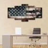 EdgyPatriots Rustic American Flag With Soldiers #1 - Army Rangers- Military Art- Patriotic Wall Art- Navy Seals- Army Wall Decor- US Marines- Canvas