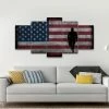 EdgyPatriots Rustic American Flag With Soldiers #2 - Army Rangers- Military Art- Patriotic Wall Art- Navy Seals- Army Wall Decor- US Marines- Canvas