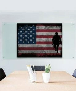 EdgyPatriots Rustic American Flag With Soldiers #2 - Army Rangers- Military Art- Patriotic Wall Art- Navy Seals- Army Wall Decor- US Marines- Canvas