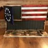 SDWoodDesigns Rustic American Flag, Concealed Weapon Flag Cabinet, American Concealment FLag, Wooden American Flag, Weathered American Flag,
