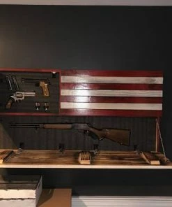 SDWoodDesigns Rustic American Flag, Concealed Weapon Flag Cabinet, Wooden American Flag, American Flag Wall Art, Weathered American Flag,