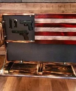 SDWoodDesigns Rustic American Flag, Concealed Weapon Flag Cabinet, Wooden American Flag, American Flag Wall Art, Weathered American Flag,