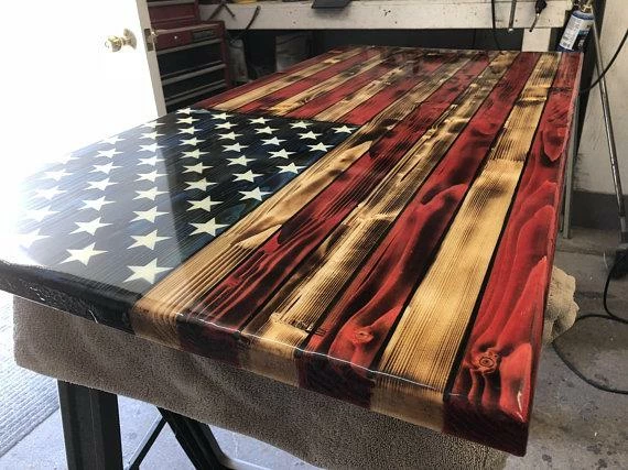 The American Store Rustic Color American Flag 24" X 12" X 1.25" 3 The American Store Rustic Color American Flag 24" X 12" X 1.25"