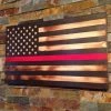The American Store Concealment Flags Rustic Flag -Wooden Flag - American Flag - Flag With Red Line - Fireman Flag - Firefighter Gift - Firefighter-fireman-firefighter Graduation