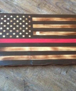 The American Store Concealment Flags Rustic Flag -Wooden Flag - American Flag - Flag With Red Line - Fireman Flag - Firefighter Gift - Firefighter-fireman-firefighter Graduation