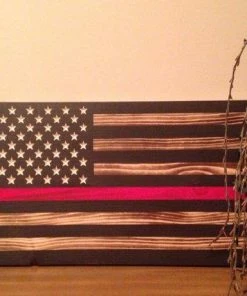 The American Store Concealment Flags Rustic Flag -Wooden Flag - American Flag - Flag With Red Line - Fireman Flag - Firefighter Gift - Firefighter-fireman-firefighter Graduation