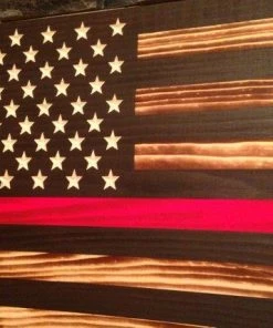 The American Store Concealment Flags Rustic Flag -Wooden Flag - American Flag - Flag With Red Line - Fireman Flag - Firefighter Gift - Firefighter-fireman-firefighter Graduation