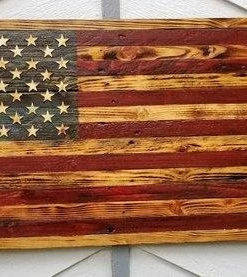 Homegrownwoodenflags Rustic Wooden American Flag Concealment Flags