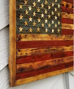 Homegrownwoodenflags Rustic Wooden American Flag Concealment Flags