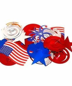 Sakiyr 30 PCS 4th Of July Decorations, Streamers With American Flag, Foil Streamers, Star Swirl Hanging Decorations For Presidents Memorial Day Decoration And Patriotic Party Supplies Patriotic Theme Party Supplies