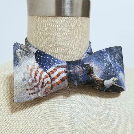 LamFineDesigns Self-tie And Pre-tie Bow Tie | US Patriotic | American Flag, Flying Eagle | Mount Rushmore Clothing Accessories 3 LamFineDesigns Self-tie And Pre-tie Bow Tie | US Patriotic | American Flag, Flying Eagle | Mount Rushmore Clothing Accessories