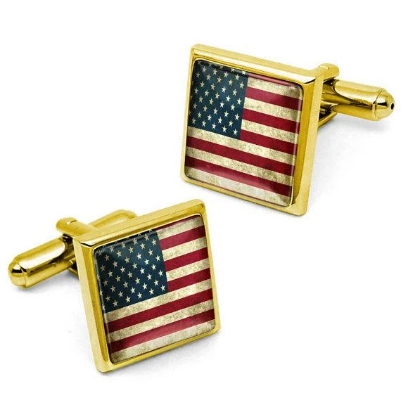 KasketKustomsOnline Shiny Gold USA United States Of America 4th Of July Patriotic American Flag Cufflink Set W/ Box 330-GSC 3 KasketKustomsOnline Shiny Gold USA United States Of America 4th Of July Patriotic American Flag Cufflink Set W/ Box 330-GSC