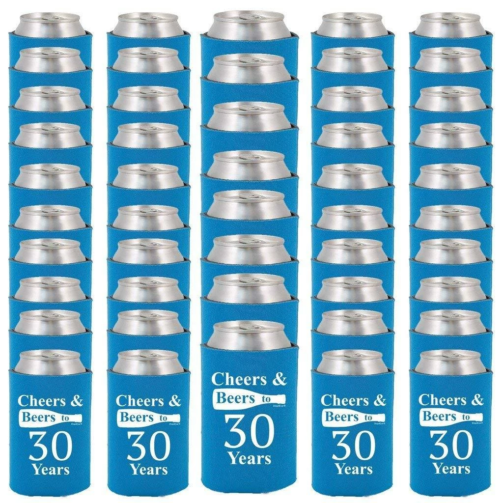 Shop4Ever Cheers & Beers To 30 Years Can Coolie Birthday Drink Coolers Coolies Black - 12 Pack Casual Glasses 7 Shop4Ever Cheers & Beers To 30 Years Can Coolie Birthday Drink Coolers Coolies Black - 12 Pack Casual Glasses