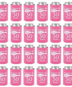 Shop4Ever Cheers & Beers To 30 Years Can Coolie Birthday Drink Coolers Coolies Black - 12 Pack Casual Glasses 34 Shop4Ever Cheers & Beers To 30 Years Can Coolie Birthday Drink Coolers Coolies Black - 12 Pack Casual Glasses