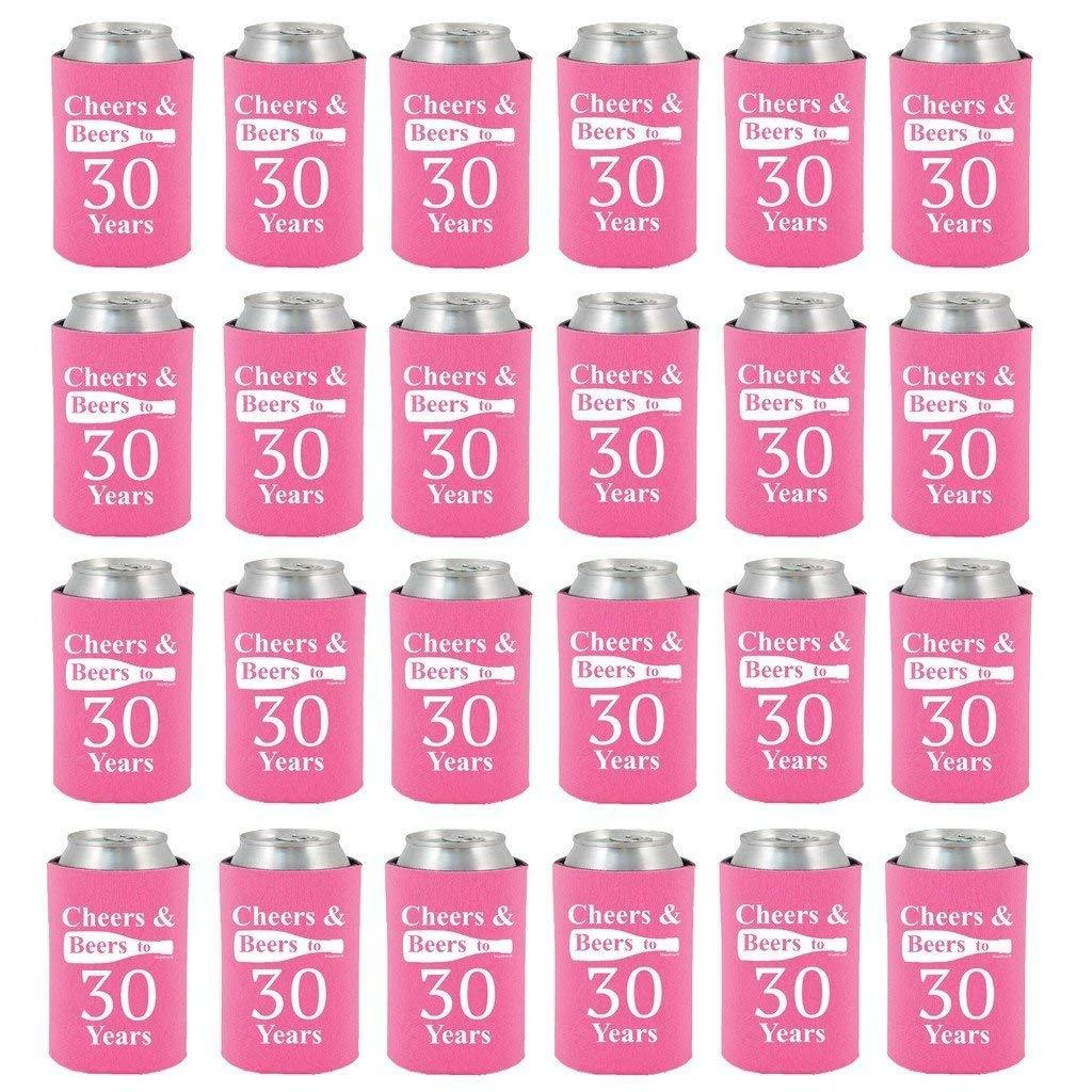 Shop4Ever Cheers & Beers To 30 Years Can Coolie Birthday Drink Coolers Coolies Black - 12 Pack Casual Glasses 11 Shop4Ever Cheers & Beers To 30 Years Can Coolie Birthday Drink Coolers Coolies Black - 12 Pack Casual Glasses