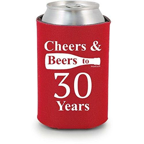 Shop4Ever Cheers & Beers To 30 Years Can Coolie Birthday Drink Coolers Coolies Black - 12 Pack Casual Glasses 26 Shop4Ever Cheers & Beers To 30 Years Can Coolie Birthday Drink Coolers Coolies Black - 12 Pack Casual Glasses