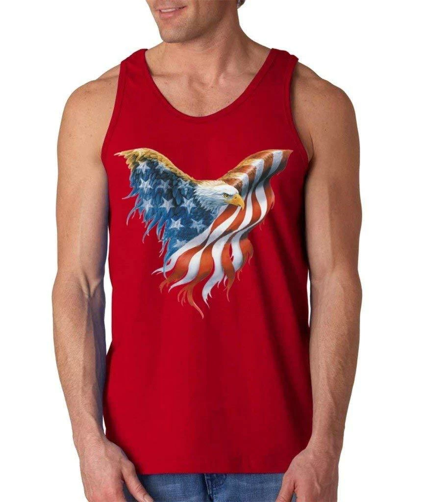 Shop4Ever Eagle USA Flag Men's Tank Top 4th Of July Tank Tops 3 Shop4Ever Eagle USA Flag Men's Tank Top 4th Of July Tank Tops
