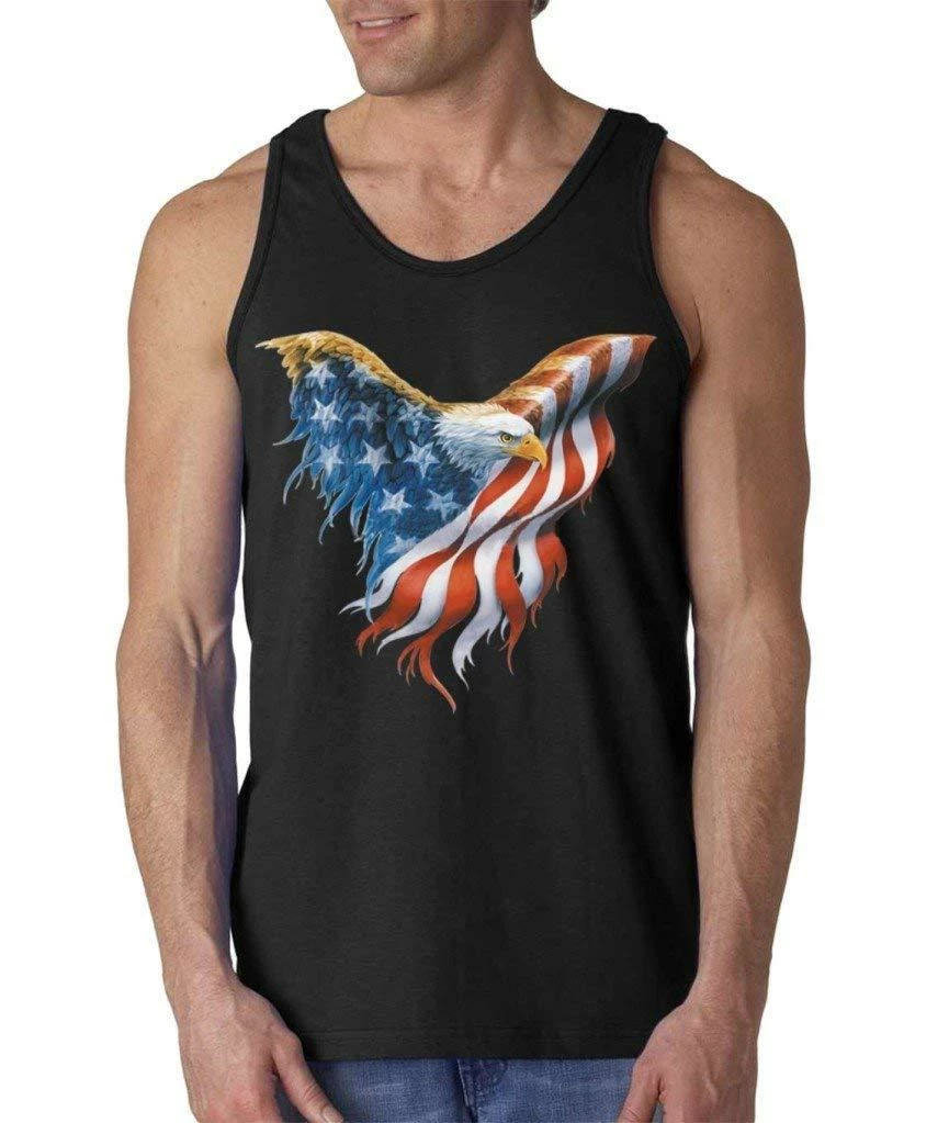 Shop4Ever Eagle USA Flag Men's Tank Top 4th Of July Tank Tops 7 Shop4Ever Eagle USA Flag Men's Tank Top 4th Of July Tank Tops