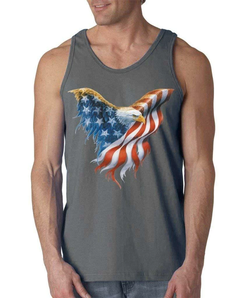 Shop4Ever Eagle USA Flag Men's Tank Top 4th Of July Tank Tops 9 Shop4Ever Eagle USA Flag Men's Tank Top 4th Of July Tank Tops