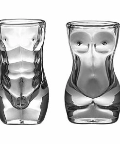 The American Store Shot Glass Set (4-Piece Set) Crystal, Women Shaped Custom Design | Bachelor Or Bachelorette Party Drinks | Tequila, Vodka, Whiskey, Bourbon | Funny, Durable Style (FemaleV2) Casual Glasses
