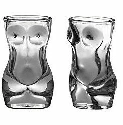 The American Store Shot Glass Set (4-Piece Set) Crystal, Women Shaped Custom Design | Bachelor Or Bachelorette Party Drinks | Tequila, Vodka, Whiskey, Bourbon | Funny, Durable Style (FemaleV2) Casual Glasses