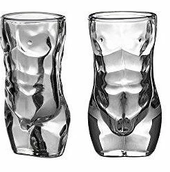 The American Store Shot Glass Set (4-Piece Set) Crystal, Women Shaped Custom Design | Bachelor Or Bachelorette Party Drinks | Tequila, Vodka, Whiskey, Bourbon | Funny, Durable Style (FemaleV2) Casual Glasses
