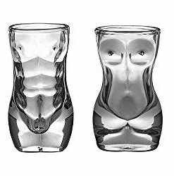 The American Store Shot Glass Set (4-Piece Set) Crystal, Women Shaped Custom Design | Bachelor Or Bachelorette Party Drinks | Tequila, Vodka, Whiskey, Bourbon | Funny, Durable Style (FemaleV2) Casual Glasses