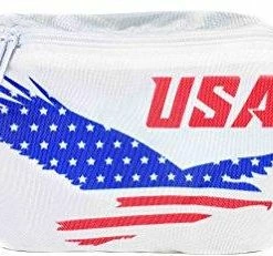 SoJourner Bags SoJourner American Flag Fanny Pack - USA, 4th Fourth Of July, Stars And Stripes, Red, White And Blue
