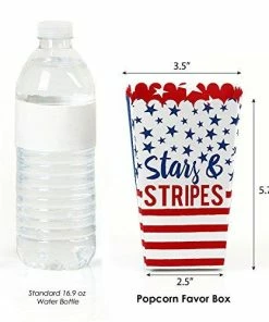 The American Store Patriotic Theme Party Supplies Stars & Stripes - Labor Day USA Patriotic Party Favor Popcorn Treat Boxes - Set Of 12