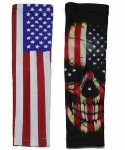 SleevesShop Halloween Decorations Stars Stripes American Flag Halloween USA Flag Skull Digital Camo Compression Arm Sleeve For Baseball Football Tennis Shooting