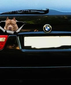 WawooShop Pets STICKER / Brown American Pitbull, Car Decal, Vinyl Decal,Pet Sticker, Dog Decal, Pitbull Decal