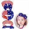 Onlineamericanstore Stripes American Flag Cute Women Lovely Cotton Rabbit Ears Headband Ornaments Bowknot Hair Band Accessories