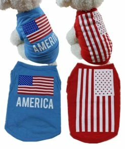 Cozy Living Store Pets Summer Pet Clothes For Small Middle Dog Cat XS-L Puppy Costumes American Flag Pet Dog Cat T-shirt Vest Apparel Wholesale 30JE9