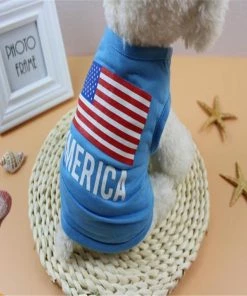 Cozy Living Store Pets Summer Pet Clothes For Small Middle Dog Cat XS-L Puppy Costumes American Flag Pet Dog Cat T-shirt Vest Apparel Wholesale 30JE9