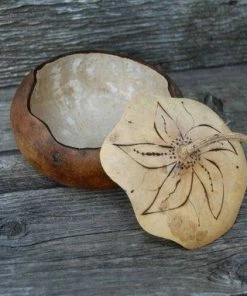 HollyHawkDesigns Sunflower Lidded Dish, Lidded Gourd Dish, Sunflower Decor, Summer Gourd Bowl, Harvest Gourd Bowl