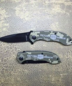 TruthTreasuresMil Tactical Military Pocket Knife, Return With Honor Engraved On The Side, Missionary Gift, Military Gift, Built To Last With Lifetime Warranty