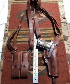 The American Store Tanned Leather Shoulder Holster & Magazine Pouch Fits Colt Springfield Ruger RIA Remington ATI Model 1911 Military Clothing & Accessories