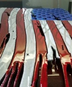 The American Store Tattered And Torn American Flag Metal Art. Aluminum. Do Not Buy A Steel One, It Will Rust. Available In Both Painted And Unpainted Flags & Banner