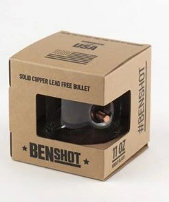 Ben Shot USA Casual Glasses The Original BenShot Bullet Rocks Glass With Real Bullet 0.308 Made In The USA