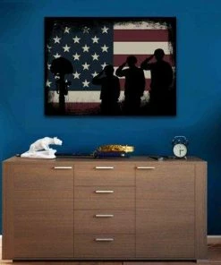 EdgyPatriots The Salute #5 - Army Rangers- Military Art- Rustic American Flag- Patriotic Wall Art- Navy Seals- Army Wall Decor- US Marines