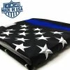 The American Store Thin Blue Line Flag 3x5 Ft With Bonus Car Sticker: 100% US Made With Embroidered Stars And Sewn Stripes - Brass Grommets - UV Protection - Blue Lives Matter Flag Honoring Law Enforcement Officers