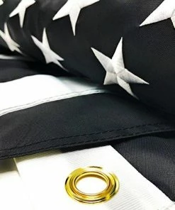 The American Store Thin Blue Line Flag 3x5 Ft With Bonus Car Sticker: 100% US Made With Embroidered Stars And Sewn Stripes - Brass Grommets - UV Protection - Blue Lives Matter Flag Honoring Law Enforcement Officers