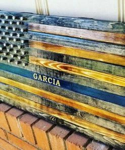 The American Store Thin Blue Line,police Officer,custom,husband,wife,anniversary Gift,police Gifts,police Academy,handmade,american Flag,law Enforcement Concealment Flags