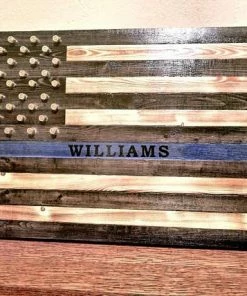 The American Store Thin Blue Line,police Officer,custom,husband,wife,anniversary Gift,police Gifts,police Academy,handmade,american Flag,law Enforcement Concealment Flags