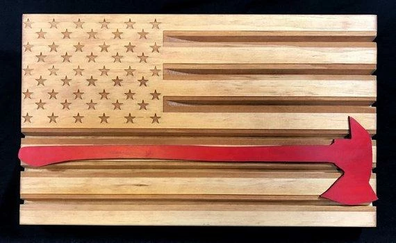 The American Store Thin Red Line - American Flag Challenge Coin Display - Firefighter Coin Holder - Axe Flag - Customizable 8 The American Store Thin Red Line - American Flag Challenge Coin Display - Firefighter Coin Holder - Axe Flag - Customizable