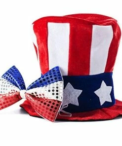 The American Store Clothing Accessories Tigerdoe American Flag Hat - Uncle Sam Costume - Patriotic Accessories - Forth Of July Hats (2 Pc. Uncle Sam Costume Set)