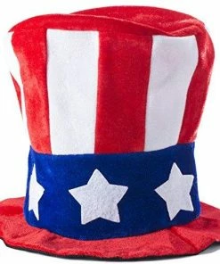 The American Store Clothing Accessories Tigerdoe American Flag Hat - Uncle Sam Costume - Patriotic Accessories - Forth Of July Hats (2 Pc. Uncle Sam Costume Set)